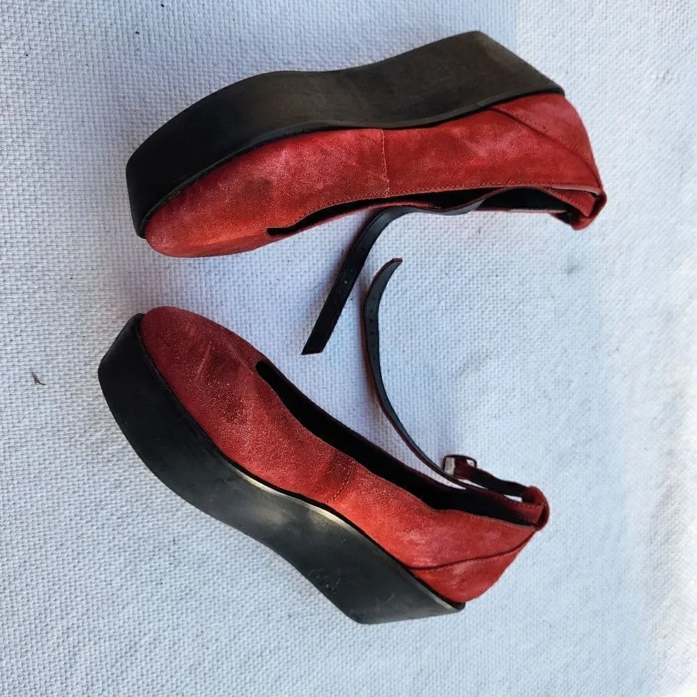 Office london red full platform mary janes